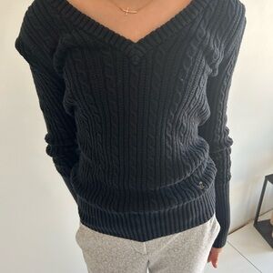 American Eagle Outfitters Black V-Neck Sweater